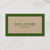 Rustieke Kraft Natuurlijke Groene Eenvoudige Basis Visitekaartje (Voorkant)