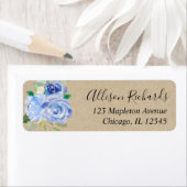 Rustieke kraft Navy blauw wit groen waterverven Etiket (Insitu)