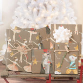 Rustieke Kraft Notenkraker Ballet Kerstvakantie Inpakpapier Vel