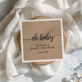 Rustieke Kraft Oh Baby shower gepersonaliseerd Servet