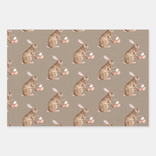 Rustieke Kraft Paper Paashaas Egg Hunt (Voorkant 3)