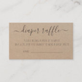 Rustieke Kraft Papier Baby shower Luier Raffle Informatiekaartje (Voorkant)
