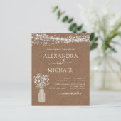 Rustieke Kraft Papier Baby's Breath Jar Bruiloft (Staand voorkant)