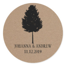 Rustieke Kraft Papier Bos Boom Bruiloft