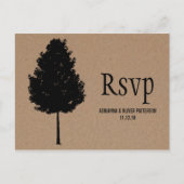 Rustieke Kraft Papier Bos Boom Bruiloft RSVP Uitnodiging Briefkaart (Voorkant)