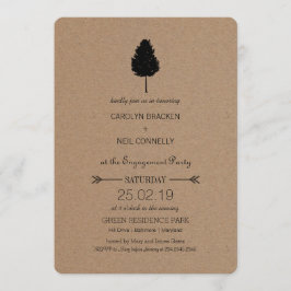 Rustieke Kraft papier Bos Tree Engagement Party Kaart
