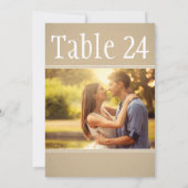 Rustieke Kraft Papier Bruiloft Foto Tafel Nummer Kaart (Achterkant)