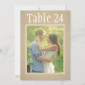 Rustieke Kraft Papier Bruiloft Foto Tafel Nummer Kaart (Voorkant)