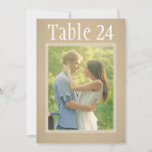 Rustieke Kraft Papier Bruiloft Foto Tafel Nummer Kaart (Achterkant)