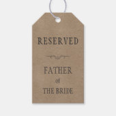 Rustieke Kraft Papier Bruiloft Gereserveerde Zitti Cadeaulabel (Voorkant)