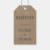 Rustieke Kraft Papier Bruiloft Gereserveerde Zitti Cadeaulabel (Achterkant)