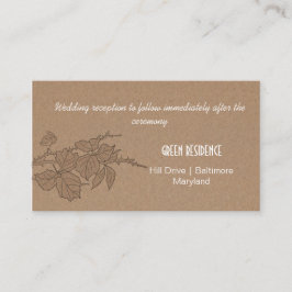 Rustieke Kraft Papier Fall Bladeren Wedding Insert Informatiekaartje