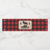 Rustieke Kraft Papier Kijk Buffel Plaid en Moose Waterfles Etiket (Enkel label)