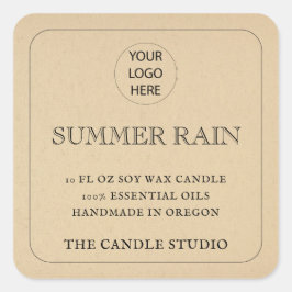 Rustieke  Kraft papier Logo Candle Label