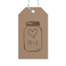 Rustieke Kraft Papier Mason Jar Hart Bruiloft