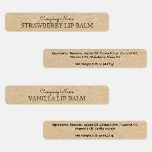 Rustieke Kraft Papier Stijl Lip Balm Business Cust Labels