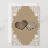 Rustieke Kraft Papier String Lights Kant Bruiloft Kaart (Achterkant)