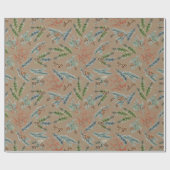 Rustieke Kraft Pine Blue Spruce Cones & Ilex besse Cadeaupapier (Vlak)