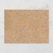 Rustieke Kraft Regenboog Confetti Bewaar de Datum Aankondigingskaart (Achterkant)