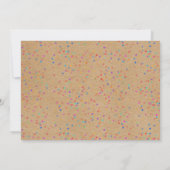 Rustieke Kraft Regenboog Confetti Bewaar de Datum Kaart (Achterkant)