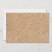 Rustieke Kraft Regenboog Confetti Save the Date (Achterkant)
