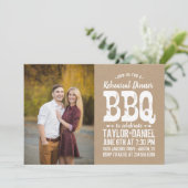 Rustieke Kraft repetitie diner BBQ foto uitnodigin Kaart (Staand voorkant)