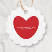 Rustieke kraft rode hart aangepaste Valentijnsdag Bedankjes Labels (Voorkant)