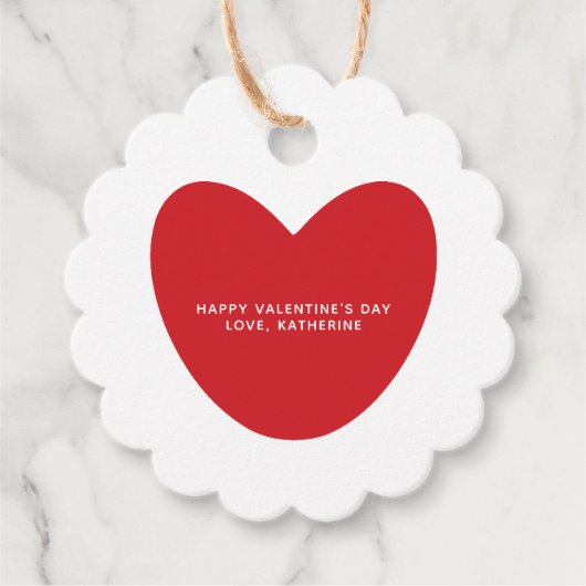 Rustieke kraft rode hart aangepaste Valentijnsdag Bedankjes Labels (Voorkant)