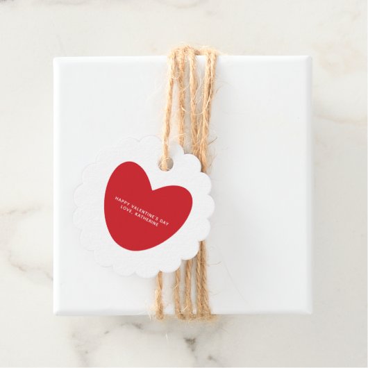 Rustieke kraft rode hart aangepaste Valentijnsdag Bedankjes Labels (In situ)