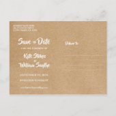 Rustieke Kraft Rode Hart Kalender Save the Date Aankondigingskaart (Achterkant)