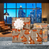 Rustieke Kraft rode vossen herhalen patroon Inpakpapier Vel