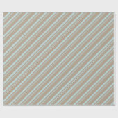 Rustieke Kraft Sage Green Stripes Vakantie Cadeaupapier (Vlak)