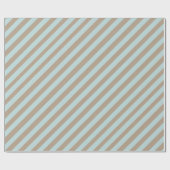 Rustieke Kraft Sage Green Wide Stripe Vakantie Cadeaupapier (Vlak)