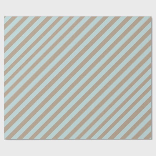 Rustieke Kraft Sage Green Wide Stripe Vakantie Cadeaupapier (Vlak)