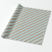 Rustieke Kraft Sage Green Wide Stripe Vakantie Cadeaupapier (Uitgerold)