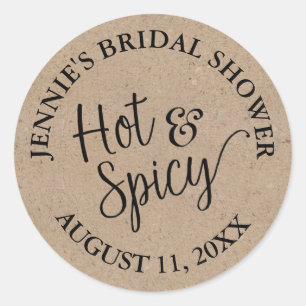 Rustieke Kraft Script Bruiloft Salsa Pot Ronde Sticker