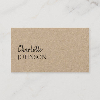 Rustieke Kraft Script | Elegante Minimalistische A Visitekaartje