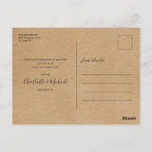 Rustieke Kraft Script Foto Trouw Dank Je Briefkaart (Achterkant)
