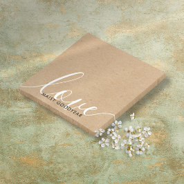 Rustieke Kraft Script Liefde Gepersonaliseerde Naa Post-it® Notes