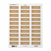 Rustieke Kraft Script Trouwretouradres Etiket (Full Sheet)