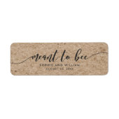 Rustieke Kraft Script Voorgeschikt Huwelijksetiket Etiket (Voorkant)