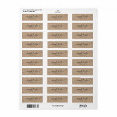 Rustieke Kraft Script Voorgeschikt Huwelijksetiket Etiket (Full Sheet)