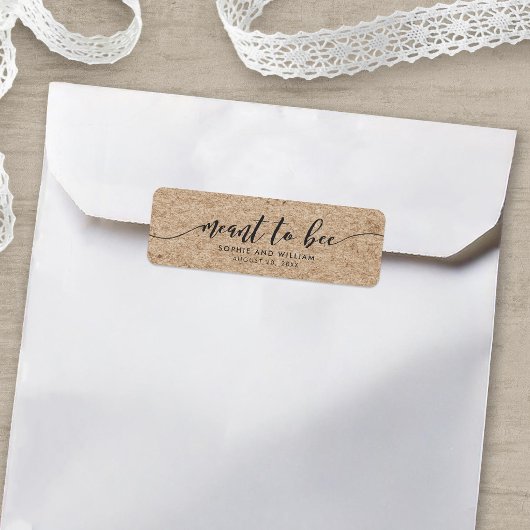Rustieke Kraft Script Voorgeschikt Huwelijksetiket Etiket