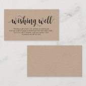 Rustieke kraft Script, Zwart, Trouwen Wishing Well Informatiekaartje (Voorkant / Achterkant)