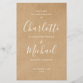 Rustieke Kraft Signature Script Wedding Program
