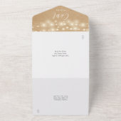 Rustieke Kraft Slingerlichten QR Code Trouwen  All In One Uitnodiging (Buitenkant)