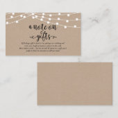 Rustieke kraft slingerlichtjes, Een notitie bij ca Informatiekaartje (Voorkant / Achterkant)