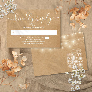Rustieke Kraft Snaar Lichtjes Metselpotten RSVP Ka Kaartje