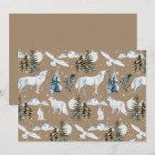 Rustieke Kraft Sneeuwhoender Wolf Vos Sneeuwuil Bl Kaart (Voorkant / Achterkant)