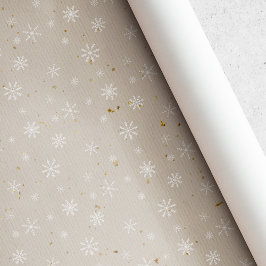 Rustieke Kraft Sneeuwvlok Kerstmis Cadeaupapier